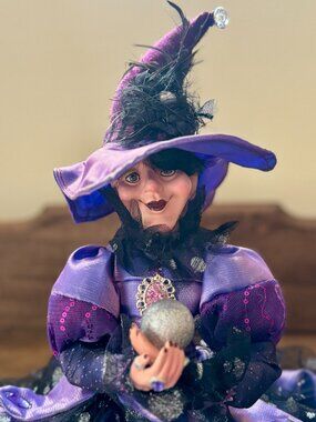 Halloween Witch Doll Figurine Shelf Sitter Spooky Decor - 18"T